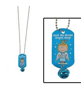 Peanuts Snoopy Christmas 'Hark the Herald Angels Sing' Dog Tag Necklace / Favor (1ct)