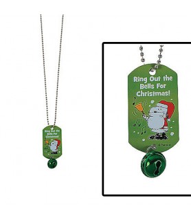 Peanuts Snoopy Christmas 'Ring Out the Bells' Dog Tag Necklace / Favor (1ct)