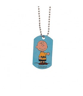 Peanuts Charlie Brown Dog Tag Necklace / Favor (1ct)