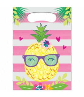 Hawaiian Luau 'Pineapple and Friends' Plastic Favor Bags (8ct)