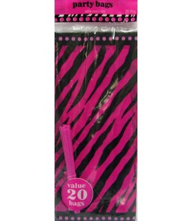 Zebra Stripes 'Pink and Black' Favor Bags w/ Ties (20ct)
