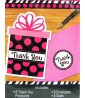 Polka Dot 'Pink and Black' Thank You Note Set w/ Envelopes (8ct)