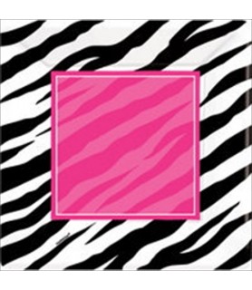 Zebra Stripes 'Pink and Black' Animal Print Large Paper Plates (8ct)