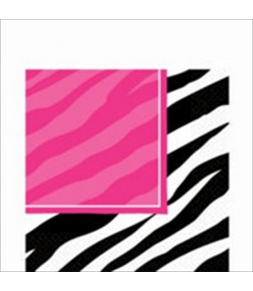 Zebra Stripes 'Pink and Black' Animal Print Lunch Napkins (16ct)