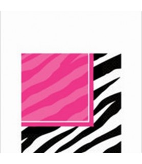 Zebra Stripes 'Pink and Black' Animal Print Small Napkins (16ct)