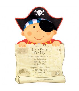 Pirate Party Imprintable Invitations w/ Envelopes (8ct)