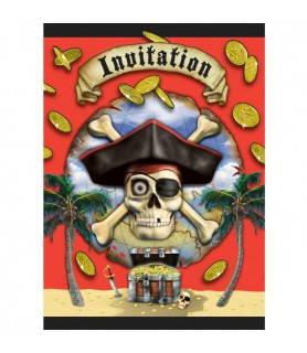 Pirate Party 'Bounty' Invitations w/ Envelopes (8ct)