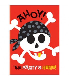Pirate Party 'Ahoy!' Invitations w/ Envelopes (8ct)