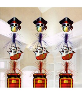 Pirate Party Metallic Hanging Decorations (3ct)