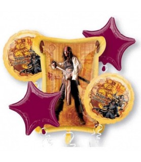 Pirates of the Caribbean 'Dead Man's Chest' Foil Mylar Balloon Bouquet (5pc)