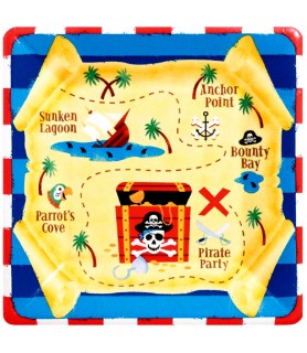 Pirate Party 'Pirates Treasure' Large Square Paper Plates (8ct)