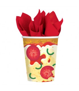 Happy Birthday 'Pizza Party' 9oz Paper Cups (8ct)