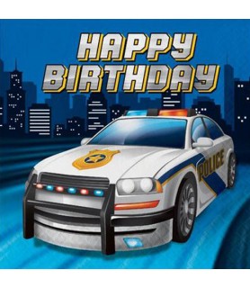 Happy Birthday 'Police Party' Car Lunch Napkins (16ct)