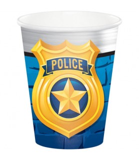 Happy Birthday 'Police Party' 9oz Paper Cups (8ct)