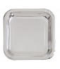 Silver Shiny Metallic Large Square Paper Plates (8ct)