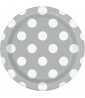 Silver Metallic Polka Dots Small Paper Plates (8ct)