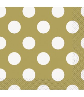 Gold Metallic Polka Dots Small Napkins (16ct)