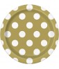 Gold Metallic Polka Dots Small Paper Plates (8ct)