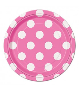Pink Polka Dots Small Paper Plates (8ct)
