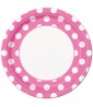 Pink Polka Dots Large Paper Plates (8ct)