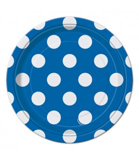 Blue Polka Dots Small Paper Plates (8ct)