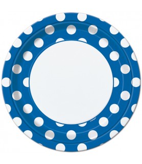 Blue Polka Dots Large Paper Plates (8ct)