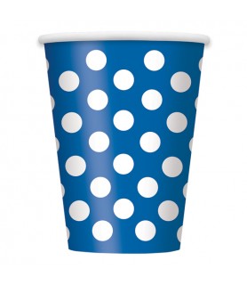 Blue Polka Dots 12oz Paper Cups (6ct)