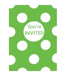 Green Polka Dots Invitations Envelopes (8ct)