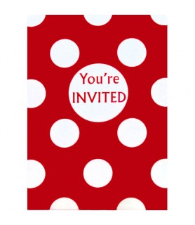 Red Polka Dots Invitations Envelopes (8ct)