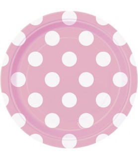 Lovely Pink Polka Dots Small Paper Plates (8ct)