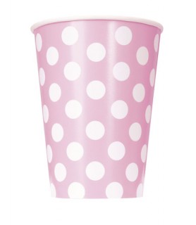 Lovely Pink Polka Dots 12oz Paper Cups (6ct)