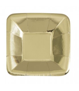 Gold Shiny Metallic Small Appetizer Plates (8ct)