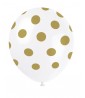Gold Metallic Polka Dots Latex Balloons (6ct)