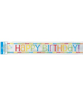 Rainbow Dots and Stripes Foil Banner (12ft)