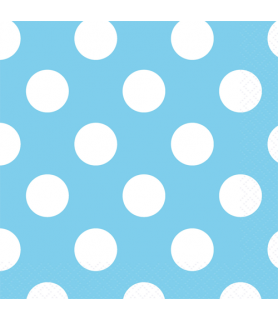 Powder Blue Polka Dots Small Napkins (16ct)