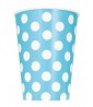 Powder Blue Polka Dots 12oz Paper Cups (6ct)