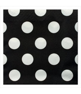 Black Polka Dots Small Napkins (16ct)