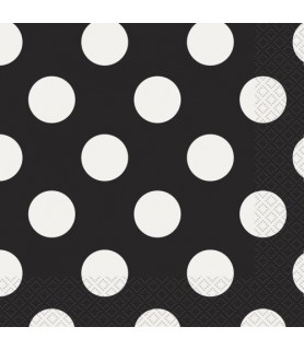 Black Polka Dots Lunch Napkins (16ct)