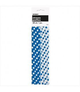 Blue Polka Dots Straws (10ct)