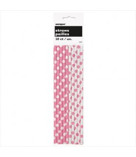 Pink Polka Dots Straws (10ct)