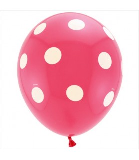 Pink Polka Dots Latex Balloons (6ct)