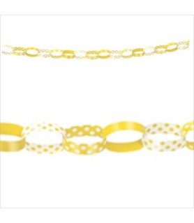 Yellow Polka Dots Paper Chain Garland (5ft)