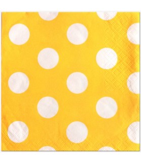 Yellow Polka Dots Lunch Napkins (16ct)