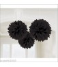 Black Large Fluffy Pom Pom Hanging Decorations (3ct)