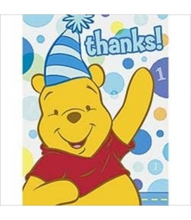 Winnie the Pooh Boy's 1st Birthday Thank You Notes w/ Env. (8ct)