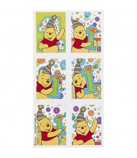 Winnie the Pooh Boy or Girl 1st Birthday Stickers (4 sheets)