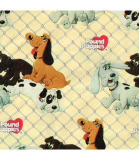 Pound Puppies Vintage 1985 Gift Wrap (2 sheets, 8.3 sq. ft)