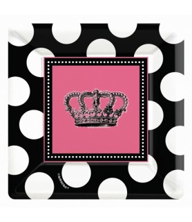 Princess Rocker Small Square Paper Plates (8ct)