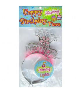 Happy Birthday Pink Flashing Tiara (1ct)