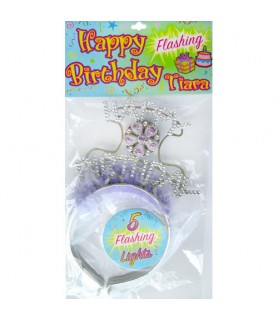 Happy Birthday Purple Flashing Tiara (1ct